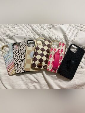 Assorted Patterned Phone Case Bundle - Pink, Black, Beige, Multicolor